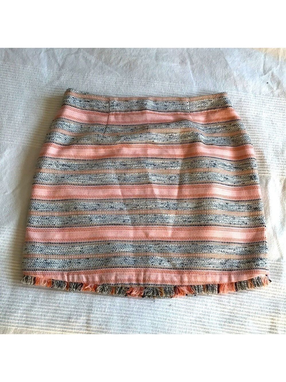 Lovers + Friends Heidi Multi Stripe Pastel Pink Gray Mini Skirt Lined Medium